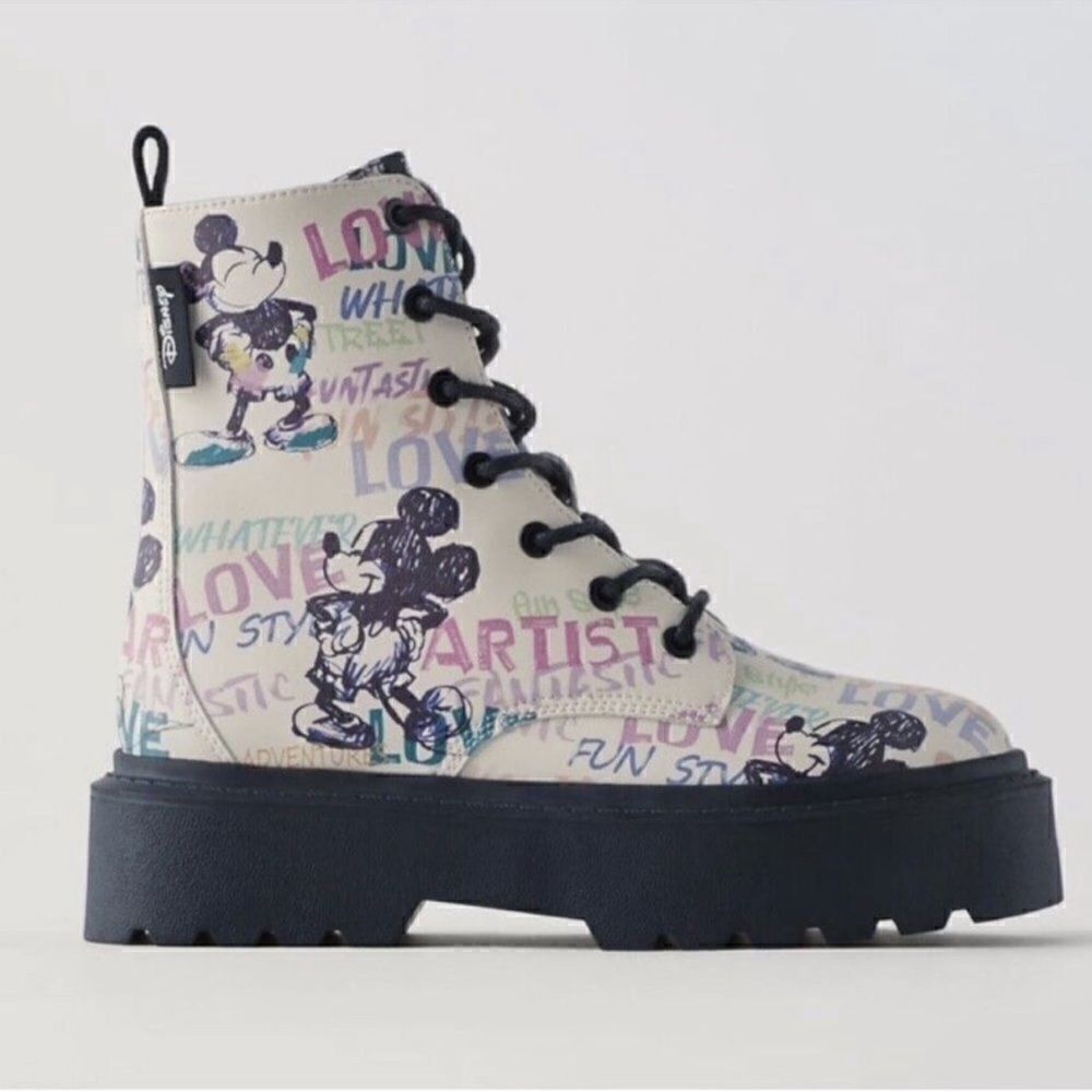 Zara Disney Mickey Mouse Girls Kids Boots(Size 3)